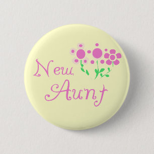 Neue Tante Pink Flowers Tshirts und Geschenke Button