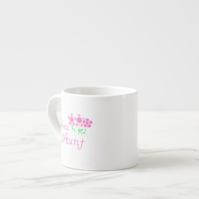 Neue Tante Rosa Blume T - Shirt und Geschenke Espressotasse (Vorderseite Links)