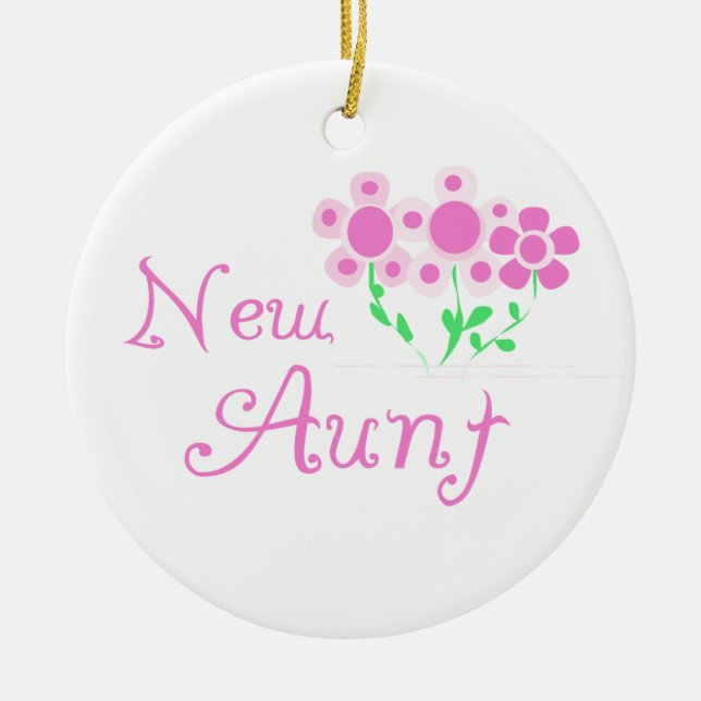 Neue Tante Rosa Blume T - Shirt und Geschenke Keramikornament (Vorne)