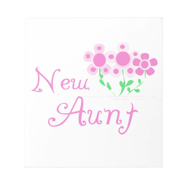 Neue Tante Rosa Blume T - Shirt und Geschenke Notizblock (Vorderseite)