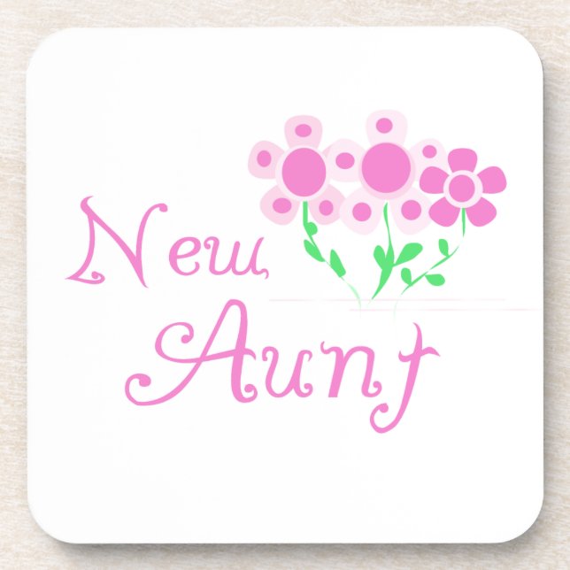 Neue Tante Rosa Blume T - Shirt und Geschenke Untersetzer (Vorderseite)