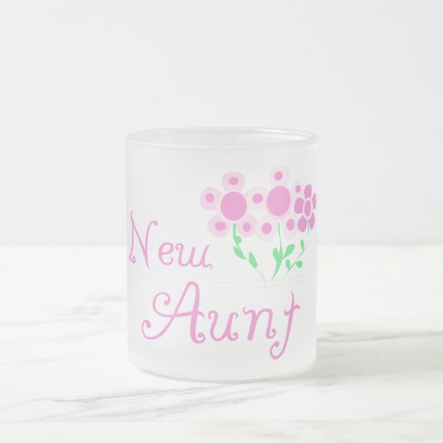 Neue Tante Rosa Blume Tshirts und Geschenke Mattglastasse (Mittel)