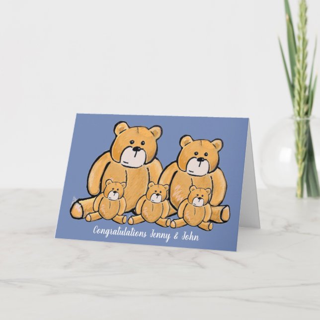 Neue Triplets Baby Boys tragen eine Karte (Vorderseite)