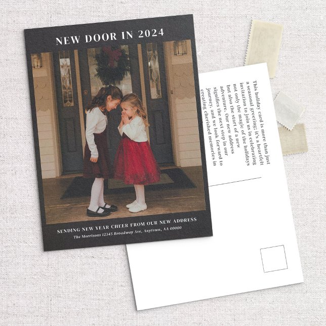 Neue Tür 24 Holiday Moving Ankündigung Postkarte (Von Creator hochgeladen)