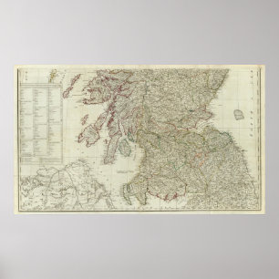 Neue und korrekte Karte von Schottland Poster