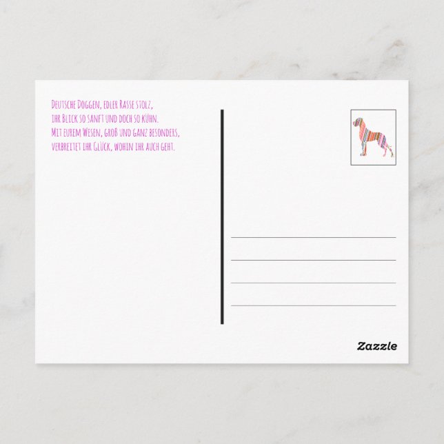 Neue Weihnachten Große Dänen Postkarte (Rückseite)