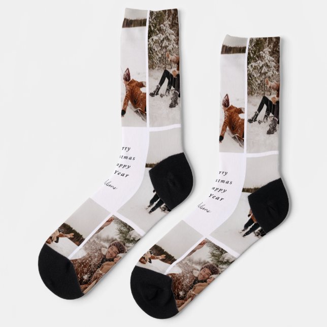 Neue Weihnachts-Nachhaltig Premium-Crew-Socke Socken (Linkes Detail)