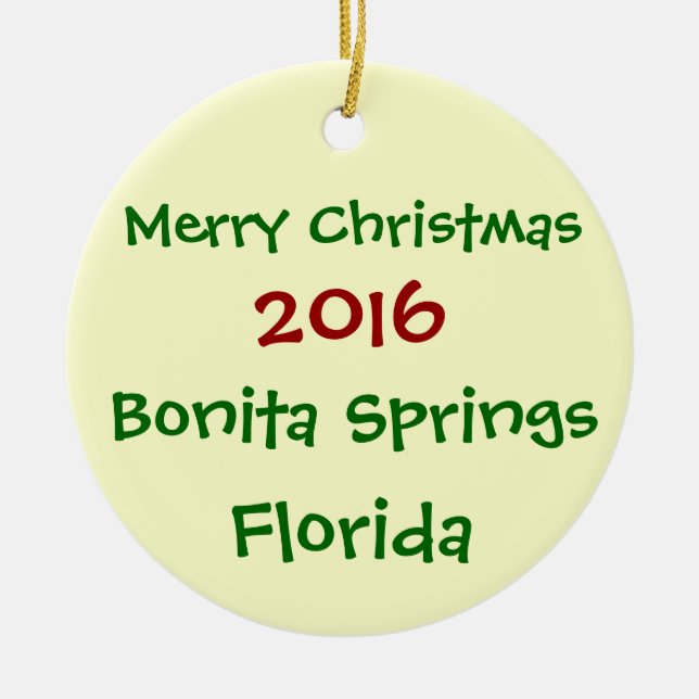 NEUE WEIHNACHTSverzierung 2016 BONITA SPRINGS Keramikornament (Vorne)