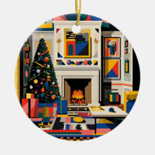 Neue Welle 1980er Pop-Art-Weihnachten Keramik Ornament