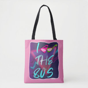 Neue Welle Brillen Stil Achtziger Liebes Slogan Tasche