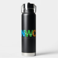 Neue Welt Chorale Wasserflasche mit Stroh (schwarz