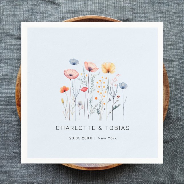 Neue Wildblume | Hellblaue Hochzeit Serviette (Von Creator hochgeladen)