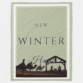Neue Winterhope mit Krippe II Fleecedecke