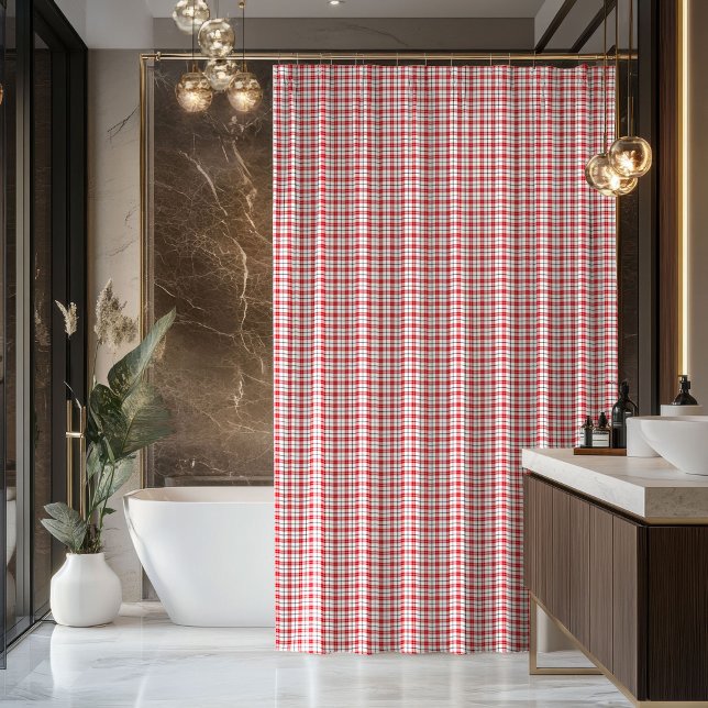 Neue Wohnaccessoires Rot-Schwarz-Karo-Duschvorhang Duschvorhang (New Home Décor Red Black Plaid Shower Curtain)