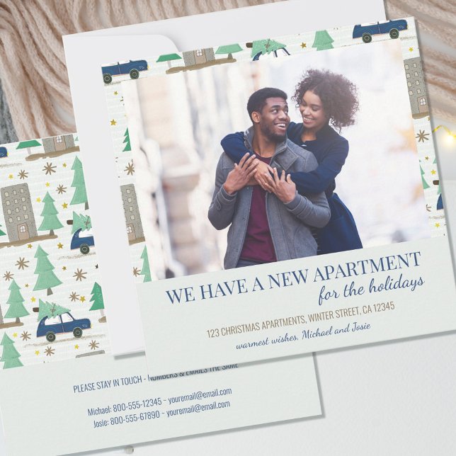 Neue Wohnung Foto Doodle Condo und Auto bewegen Ankündigung (Von Creator hochgeladen)