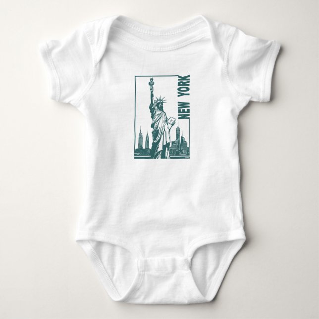 Neue York-Statue der Freiheit Baby Strampler (Vorderseite)