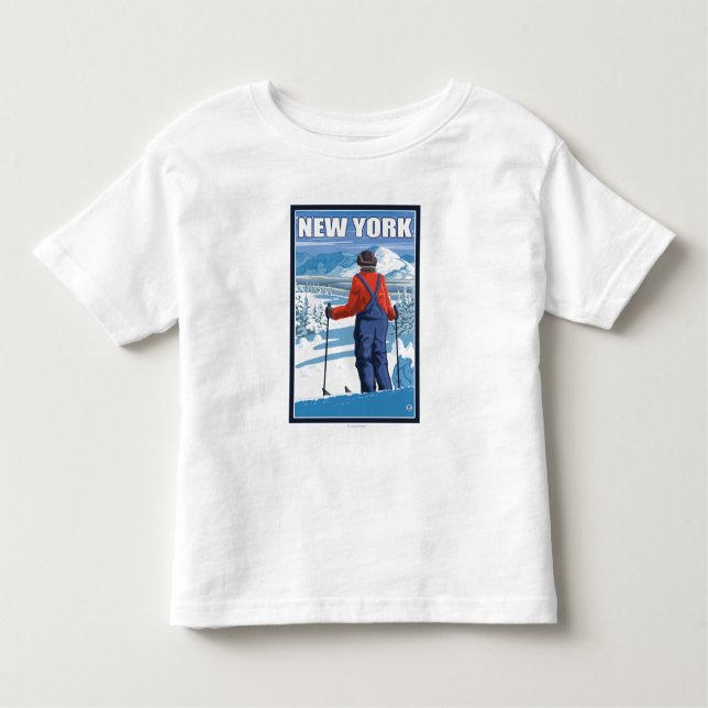 Neue YorkSkier bewundern Ansicht Kleinkind T-shirt (Vorderseite)