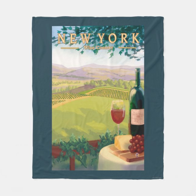 Neue YorkWine Land-Szene Fleecedecke (Vorderseite)