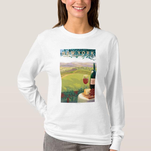 Neue YorkWine Land-Szene T-Shirt (Vorderseite)