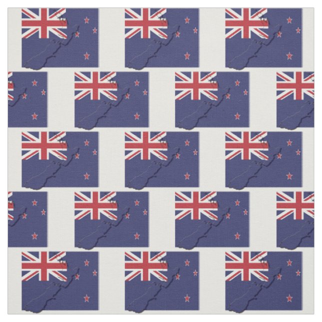 NEUE ZEALAND Flag Map-Kontur Stoff (Muster)