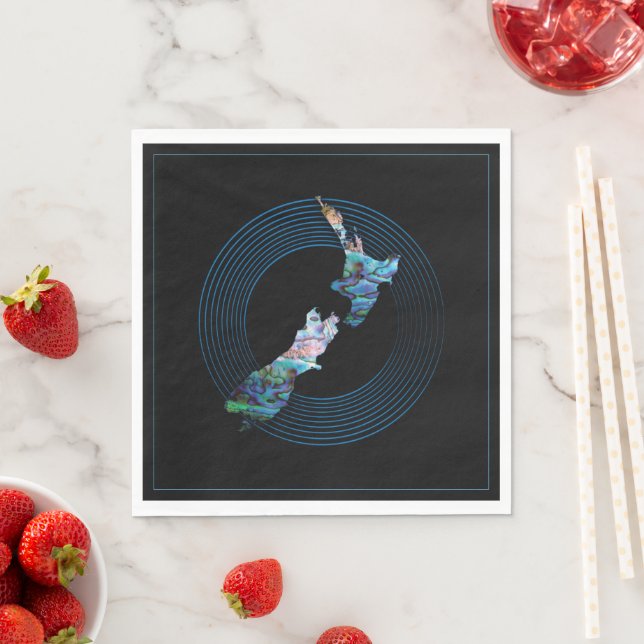 NEUE ZEALAND KARTENRINGS PAUA NAPKIN SERVIETTE (Beispiel)