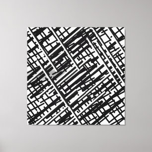 Neue zufällige schwarze Linien, Linien, zufällige Leinwanddruck