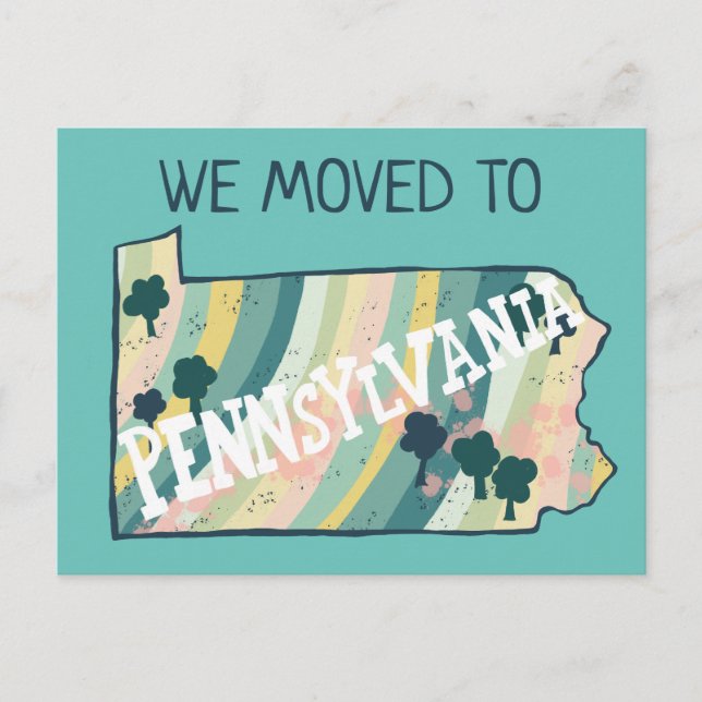 NEUE ZUHAUSE ADDRESS Pennsylvania Staat Karte (Vorderseite)