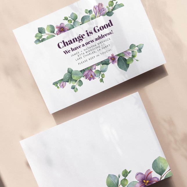 Neue Zuhause-Adresse Eukalyptus-Umzugsankündigung Visitenkarte (Eucalyptus Botanical Change of Address Announcement)