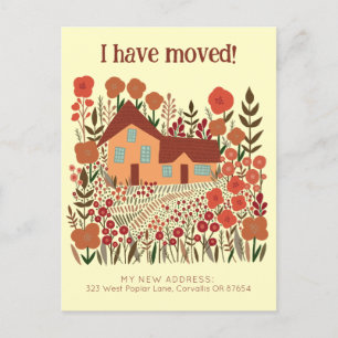 Neue Zuhause-Adresse Ich habe die Blume des Bauern Postkarte