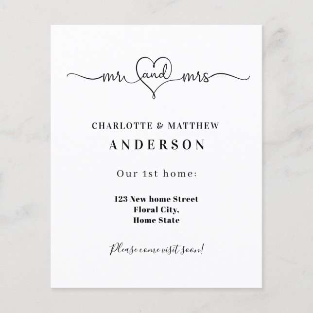 Neue Zuhause-Adresse minimalistisch elegante Karte (Vorderseite)