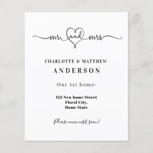 Neue Zuhause-Adresse minimalistisch elegante Karte