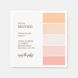 Neue Zuhause-Adresse Rosa pfirsichfarbenes Party Serviette