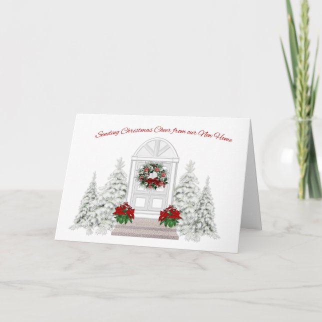 Neue Zuhause-Adresse Weihnachtsgrüße ändern Feiertagskarte (Vorderseite)