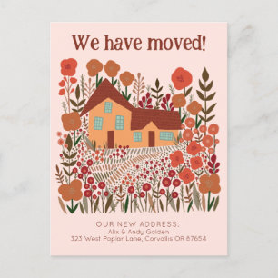 Neue Zuhause-Adresse Wir haben die Blume des Bauer Postkarte