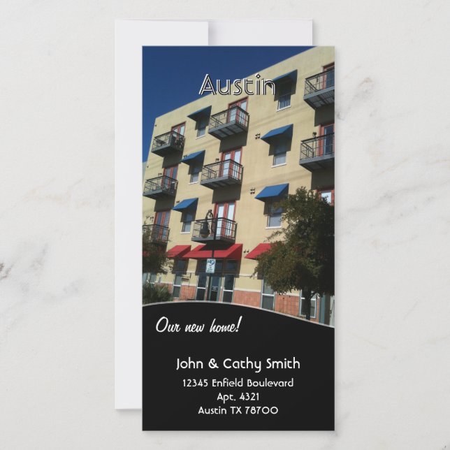 Neue Zuhause! Adressenänderung für benutzerdefinie Ankündigung (Vorderseite)