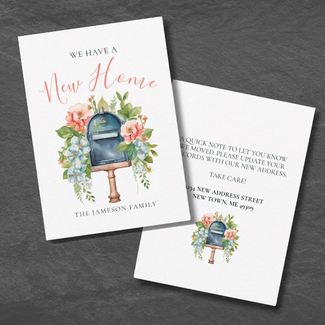 Neue Zuhause-Änderung der Adresskarte Mitteilungskarte (We Have Moved Change Of Address Card)