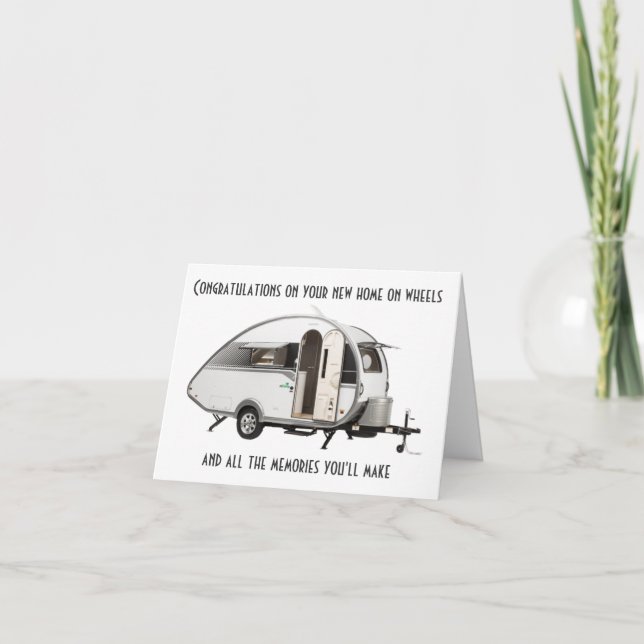 ****NEUE ZUHAUSE AUF RÄDERN*** GRATULIERUNGEN KARTE (Vorderseite)