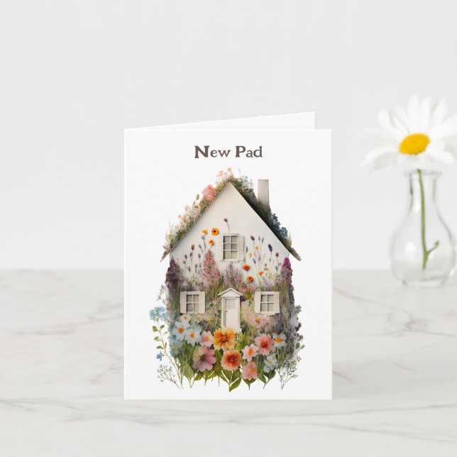 Neue Zuhause Blumen Art Card Karte (Kleine Pflanze)