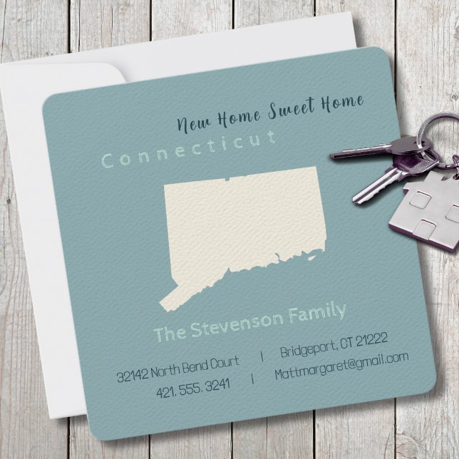 Neue Zuhause Connecticut Moving Ankündigung Postka (Moving to Connecticut? Send your friends and family a beautiful personalized announcement!)