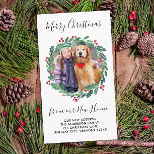 Neue Zuhause Custom Foto Greenerity Wreath Moving Begleitkarte