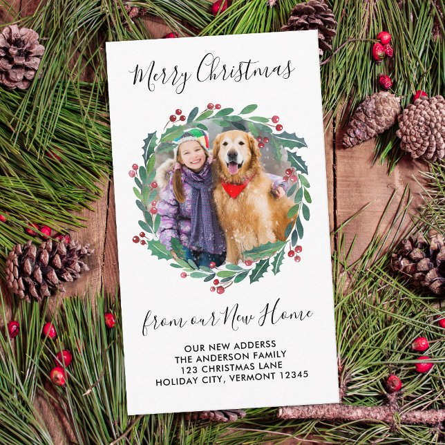 Neue Zuhause Custom Foto Greenerity Wreath Moving Begleitkarte (Von Creator hochgeladen)