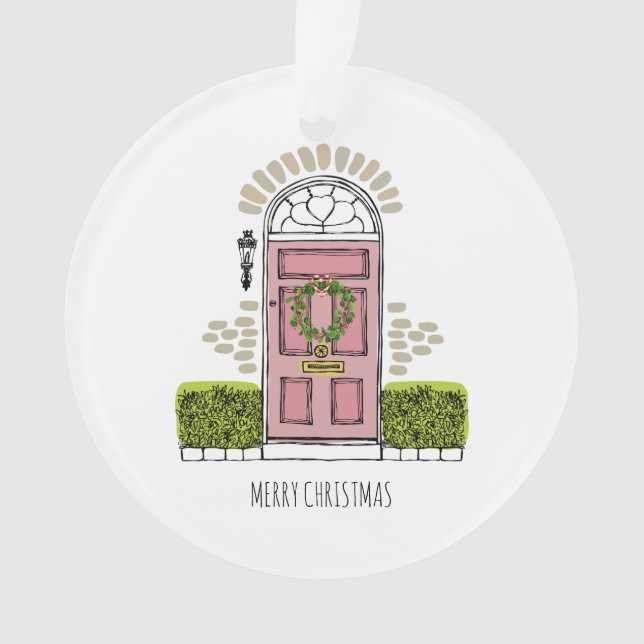 Neue Zuhause Door Art Frohe Weihnachtsnamen Adress Ornament (Vorderseite)