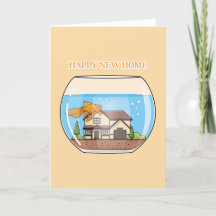 Neue Zuhause Fish Bowl Glückwunschkarte
