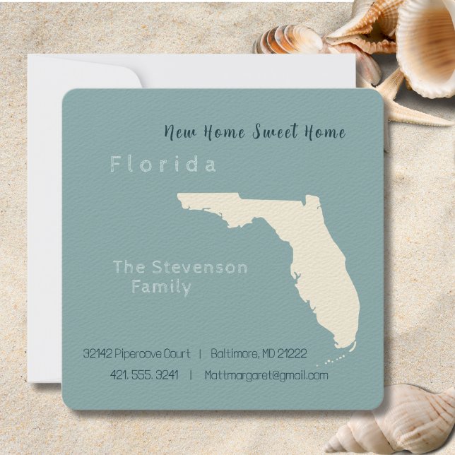 Neue Zuhause Florida Moving Ankündigung Postkarte (Moving to Florida? Send your friends and family a beautiful personalized announcement!)