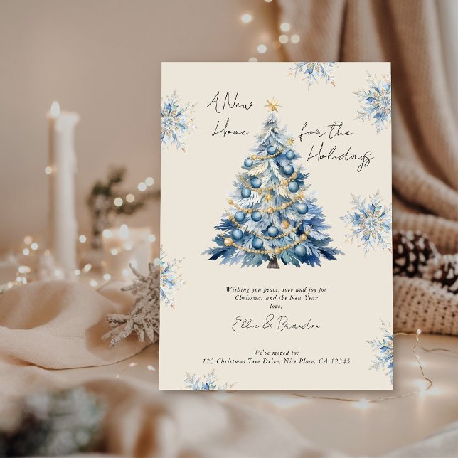 Neue Zuhause für die Weihnachtsfeiertage Feiertagskarte (New Home for the Holidays card from the Holiday Moving Announcements Collection 
by Darling & May)