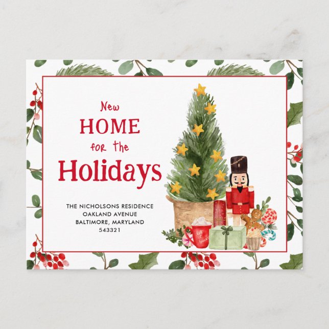 Neue Zuhause für Holidays Nutcracker Ankündigungspostkarte (Vorderseite)