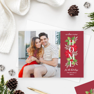 Neue Zuhause für Holidays Red Foto Moving Feiertagskarte