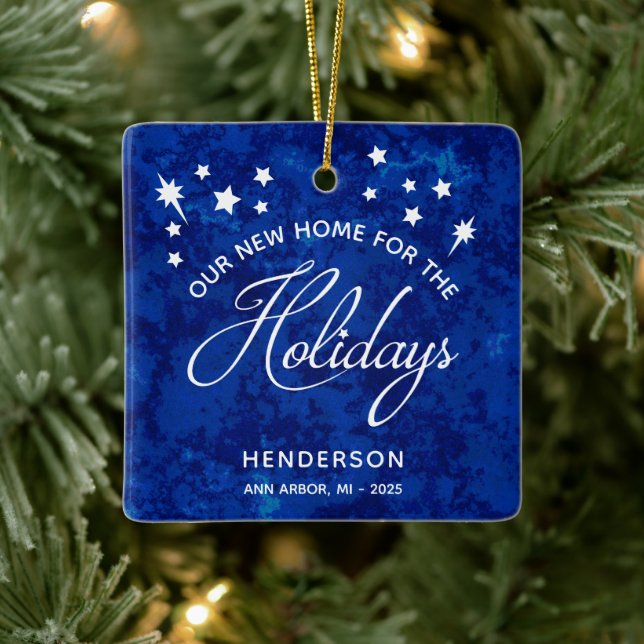 Neue Zuhause für Weihnachten im Urlaub Keramikornament (Baum)