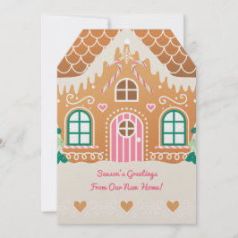 Neue Zuhause Gingerbrett Weihnachtskarte Einladung