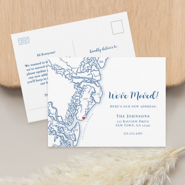 Neue Zuhause Golden Isles of Georgia Karte (Golden Isles of Georgia moving announcement postcard)